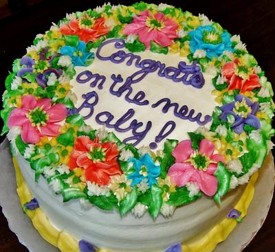 buttercream welcome baby cake - Cake by Nancys Fancys Cakes & Catering (Nancy Goolsby)
