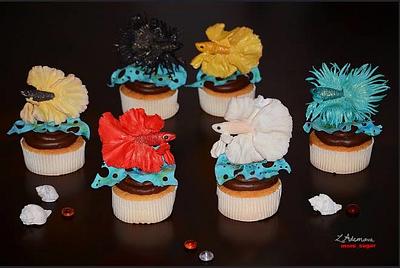 Betta fish cupcakes - Cake by More_Sugar