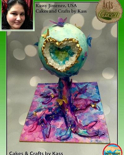 Acts of Green Watercolor Geode  - Cake by Cakes & Crafts by Kass 