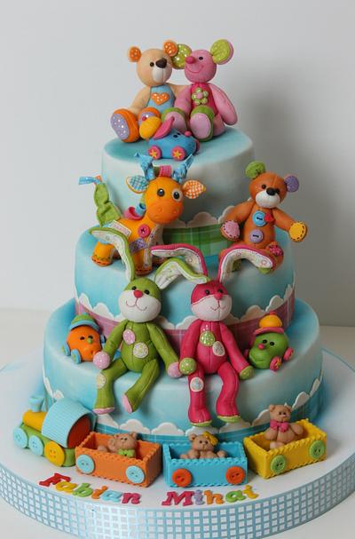 Baptism cake with toys - Cake by Viorica Dinu