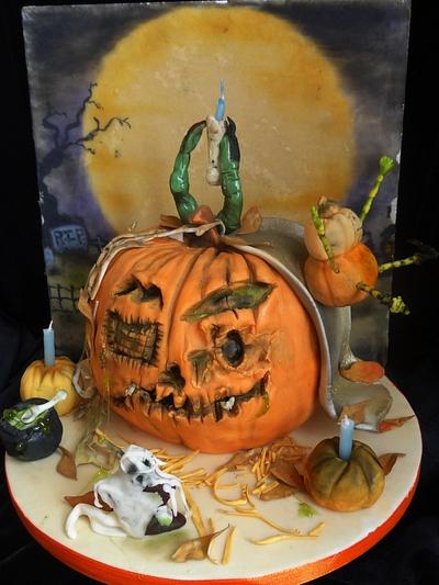 Halloween Pumpkins in the Park - Cake by Fifi's Cakes