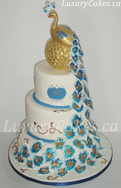 Peacock engagement cake - Cake by Sobi Thiru
