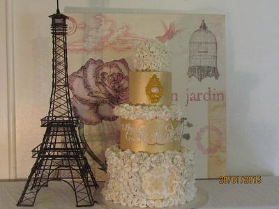 French themed gold ruffle  - Cake by Wedding Cakes Gold Coast