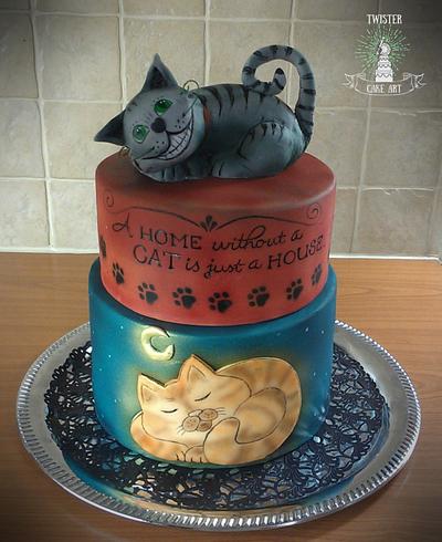 A home without a cat is just a house :) - Cake by Twister Cake Art