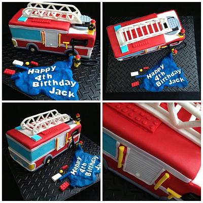 Lego city fire truck - Cake by Trickycakes