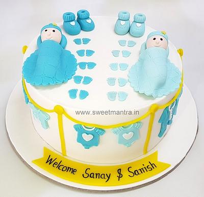 Cake for twin boys - Cake by Sweet Mantra Homemade Customized Cakes Pune