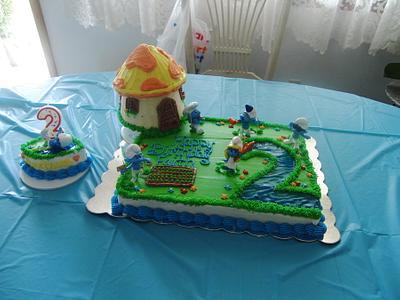 Smurfs 2nd birthday - Cake by BaileyBakes