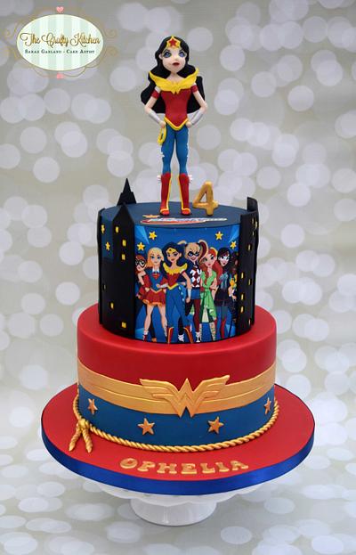 DC Superhero Girl Cake - Cake by The Crafty Kitchen - Sarah Garland