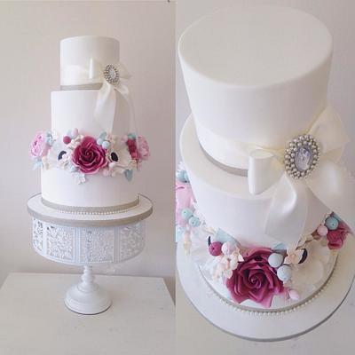 Floral Wedding Cake - Cake by Bethany - The Vintage Rose Cake Company