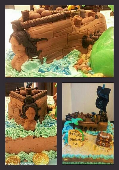 Medusa pirate Ship Cake  - Cake by CAKE RAGA