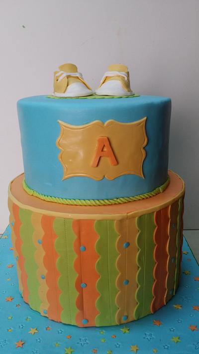 ruffle cake for a baby shower - Cake by azhaar
