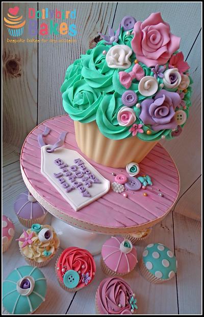 Bold & Bright Giant Cupcake - Cake by Dollybird Bakes