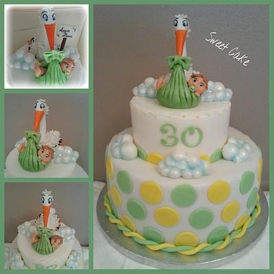 cake with the stork... - Cake by sweetcakemg