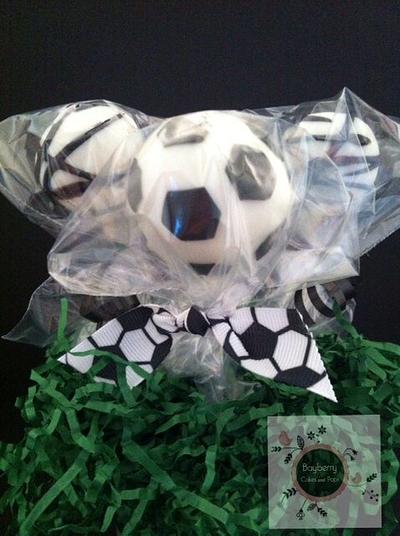 Soccer ball pops - Cake by Cathy Moilan