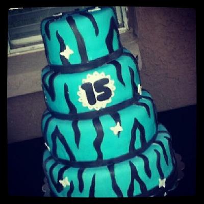 Quinceanera- Teal - Cake by Danielle Carroll