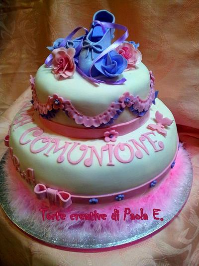 Torta Scarpette da ballerina x comunione(First communion ballet shoes cake) - Cake by Paola Esposito