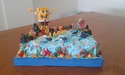 SPONGEBOB CAKE AND HIS FRIEND THE SNAIL - Cake by Camelia