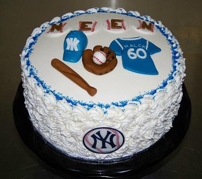 60th Birthday Party Cake NY Yankee Theme - Cake by DaniellesSweetSide