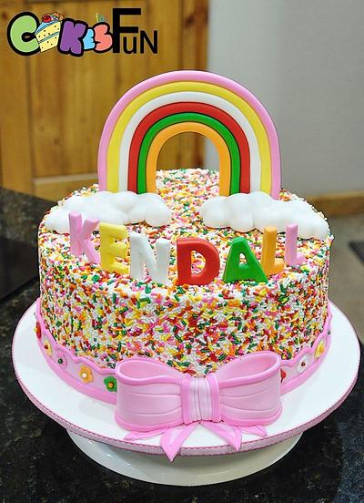 Sprinkles, bow and rainbow - Cake by Cakes For Fun