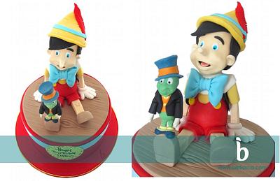 Pinocchio & Jiminy Cricket - Cake by Berliosca Cake Boutique