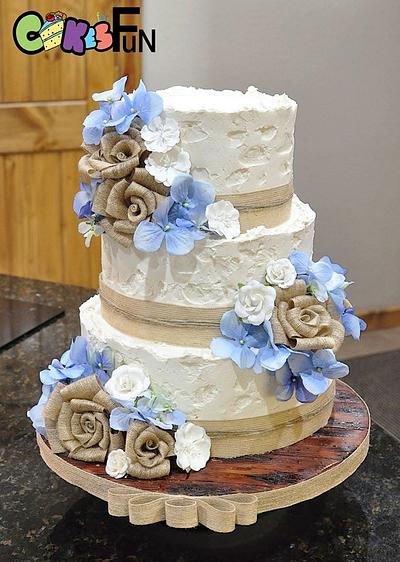 Rustic Buttercream Wedding Cake - Cake by Cakes For Fun