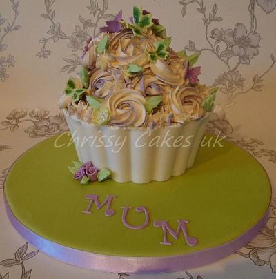 Lilac and Lime green giant cupcake - Cake by Chrissy_Cakes_UK