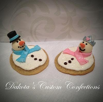 Melting snowman cookies - Cake by Dakota's Custom Confections