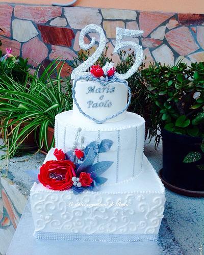 silver wedding cake - Cake by Le dolci creazioni di Rena