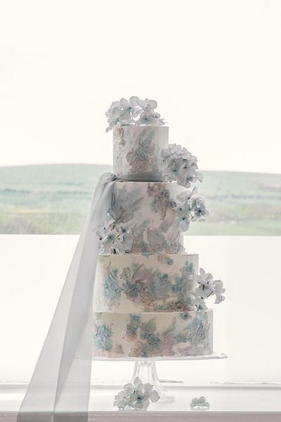 Seaside blues wedding cake  - Cake by Sharon, Sadie May Cakes 
