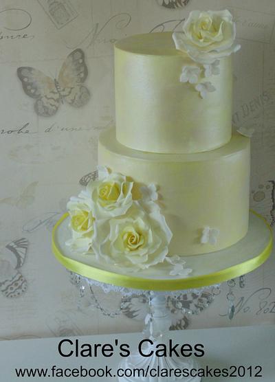 Yellow Wedding Cake - Cake by Clare's Cakes - Leicester
