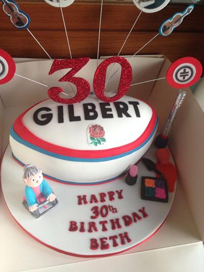 Rugby 30th  - Cake by Donnajanecakes 
