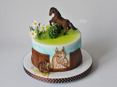 With a painted head horse  - Cake by Jolana Brychova