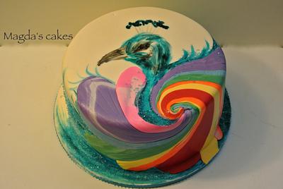 Rainbow peacock - Cake by Magda's cakes