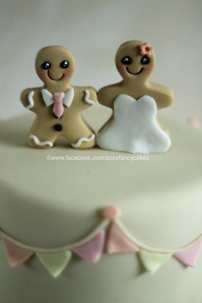 Gingerbread bride and groom wedding cake - Cake by Zoe's Fancy Cakes