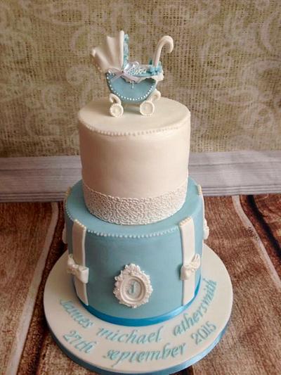 Pram christening cake - Cake by silversparkle