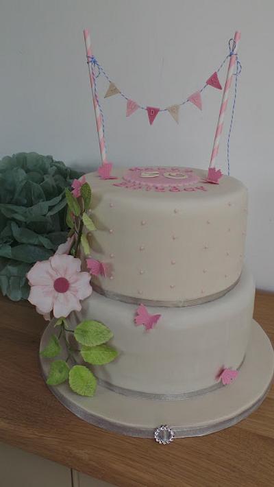 Vintage tea party 50th birthday cake - Cake by The Old Manor House Bakery - Lisa Kirk
