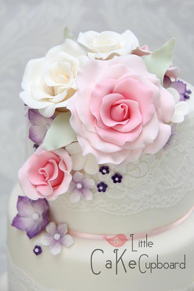 Summer Floral Wedding Cake - Cake by Little Cake Cupboard