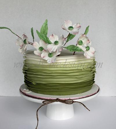 Ruffle Dogwood Cake - Cake by Shannon Bond Cake Design