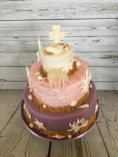 Communion cake with jellyfish - Cake by LucysCakes123