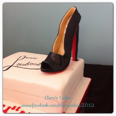 louboutin shoe, and shoe box cake - Cake by Clare's Cakes - Leicester