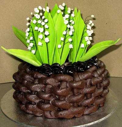Basket with lily of the valley - Cake by Valentine Svatovoy