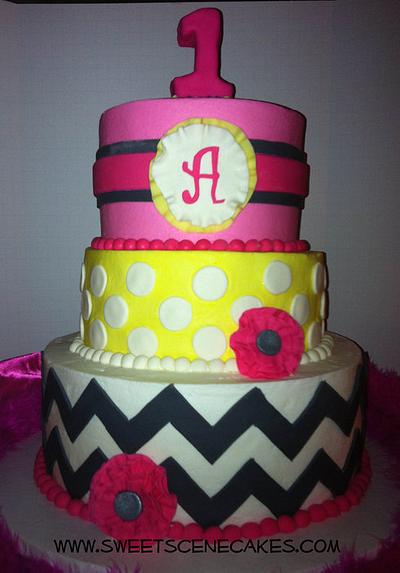 OMG, i did it - my first chevron cake~! - Cake by Sweet Scene Cakes