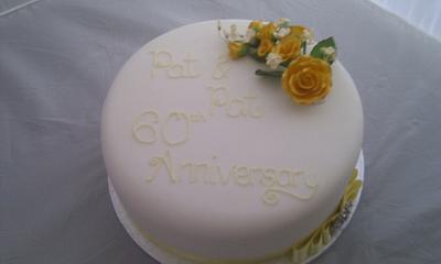 Yellow flower Anniversary cake - Cake by Janne Regan