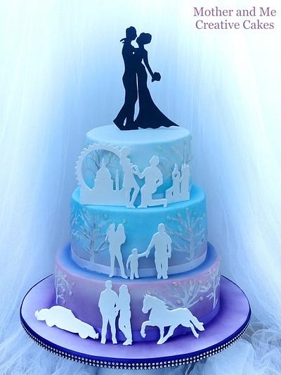 Silhouette wedding cake - Cake by Mother and Me Creative Cakes