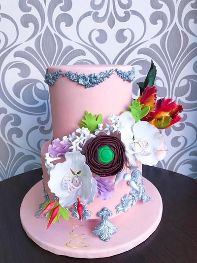 #worldcancer day collaboration Sugar flowers & Cakes in bloom - Cake by Georgia´s Cakes 