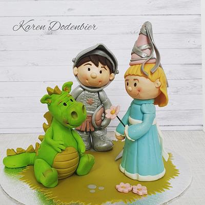 Knight, princess and dragon - Cake by Karen Dodenbier
