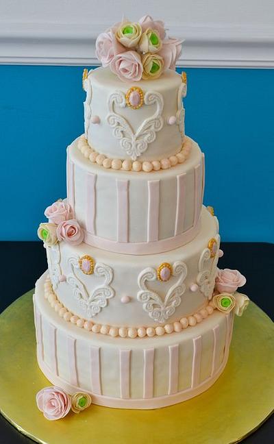 Marie Antoinette Bridal Shower - Cake by Confections of a Cake Lover