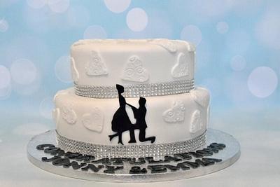 Silhouette engagement cake - Cake by Loricakes