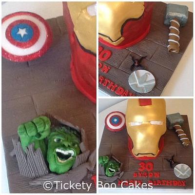 Tickety Boo - Iron Man Mask Avengers Cake - Cake by Tickety Boo Cakes