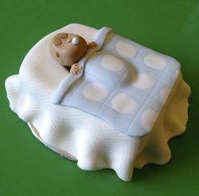 Baby in cradle mini cake - Cake by Kelly